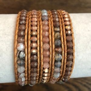 New Auth Chan Luu Nutmeg Mix Five Wrap Bracelet on